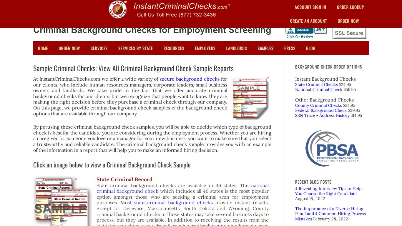 View All Criminal Background Check Sample Reports